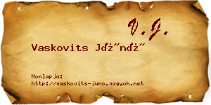 Vaskovits Júnó névjegykártya
